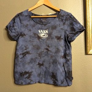 Vans Upcycled Distressed Tie Dye Cotton Crop Top Large
